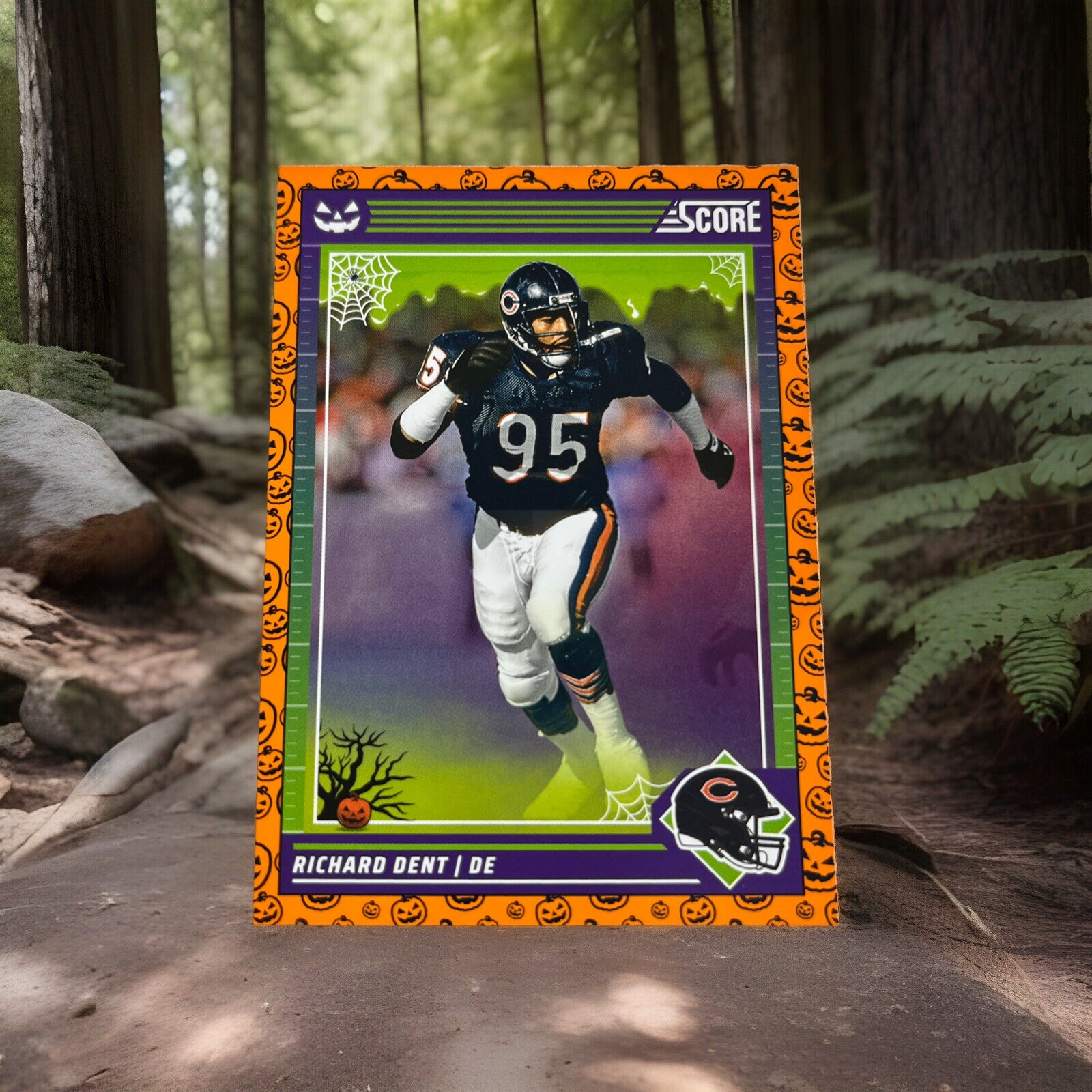 2024 Score Football Halloween Pumpkin Card 54 Richard Dent, Chicago