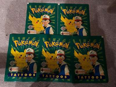 5 TASCHEN PAKETE MERLIN SAMMLUNG POKEMON TATTOOS 2000 NINTENDO NO PANINI