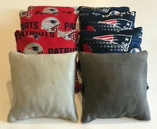 NEW ENGLAND PATRIOTS STICK AND SLIP CORNHOLE BEAN BAGS SET OF 8 CORN HOLE BAGS