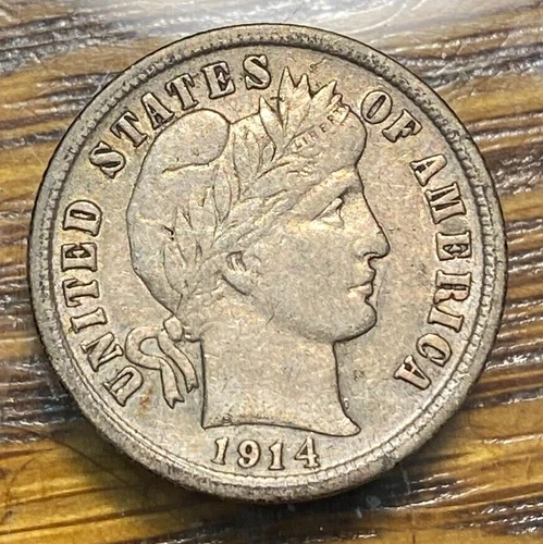 1914-D Barber Dime Nice Original Choice XF CHN