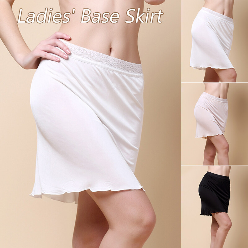 Summer Underskirt Half Dress Mid Waist Silk Hip Skirt Anti-slip Lining  Skirt NEW