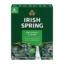 2 X Irish Spring Original Deodorant Bar Soap 24 Hr Protection 3.75 oz (16 BARS)