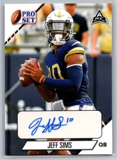 Jeff Sims 2021 Leaf Pro Set Rookie Auto PS-JS1 Georgia Tech Nebraska TC4032