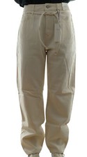 Pantaloni jeans donna DAWN O-Shape vita alta Stardust W28 beige denim dritto nuovi
