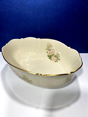Pickard Serving Oval Bowl 11.25''in ivory with Gold Trim