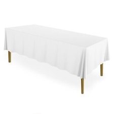 60" x 126" Rectangular Polyester Fabric Tablecloths for Wedding - White