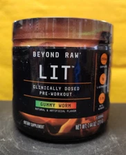 Beyond Raw LIT Clinically Dosed Pre-Workout Gummy Worm 7.44 oz   BB 02/2028 Or