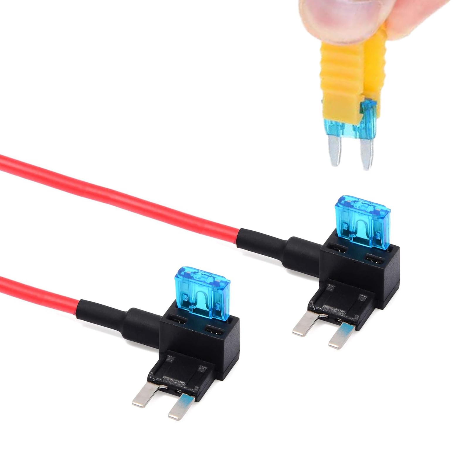 10 Mini Porte-fusibles Add-a-circuit Pour Voiture - Câble 16 AWG 17 Cm - Compatible Voiture, Moto, Camping-car - Fusibles 5A Inclus