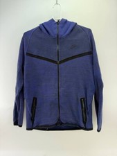 NIKE TECH JACKET MENS MEDIUM KNIT WINDRUNNER HOODIE NAVY BLUE 728685-451