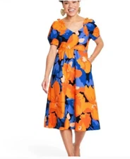 NWT Tabitha Brown for Target Floral Tie Back Dress 4/S