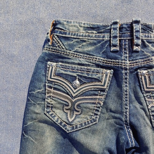 Jeans uomo Rock Revival blu STAN 32 dritto invecchiato in fabbrica nuovo senza etichette - Foto 4 di 14