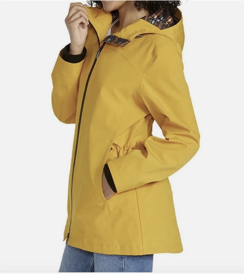 NEW Pendleton Women's Hooded Wind Resistant Waterproof Rain Jacket Yellow/Red - Image 2 of 4