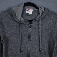 Peuterey Jacket Womens Us Medium Uk 12a Gray Fleece Long Sleeve Full Zip Hoodie
