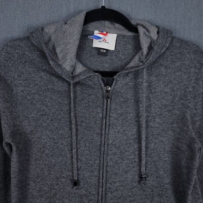 Peuterey Jacket Womens US Medium UK 12A Gray Fleece Long Sleeve Full Zip Hoodie