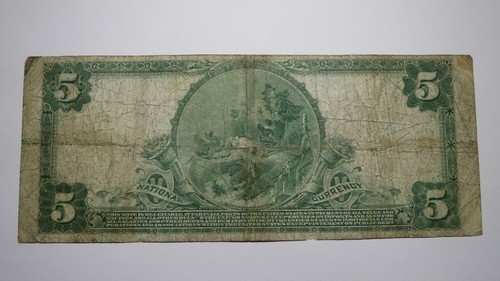 Billete de banco moneda nacional Gaffney Carolina del Sur SC de $5 1902 Ch. #10655 - Imagen 3 de 3