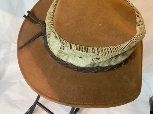 Mens Suede Breeze Mesh Sun Hat Tan Coastline Co Jacaru Australia Medium