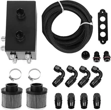 Pro Series Oil Catch Can for Honda Civic Acura Integra 4 Port -10AN With Hoses