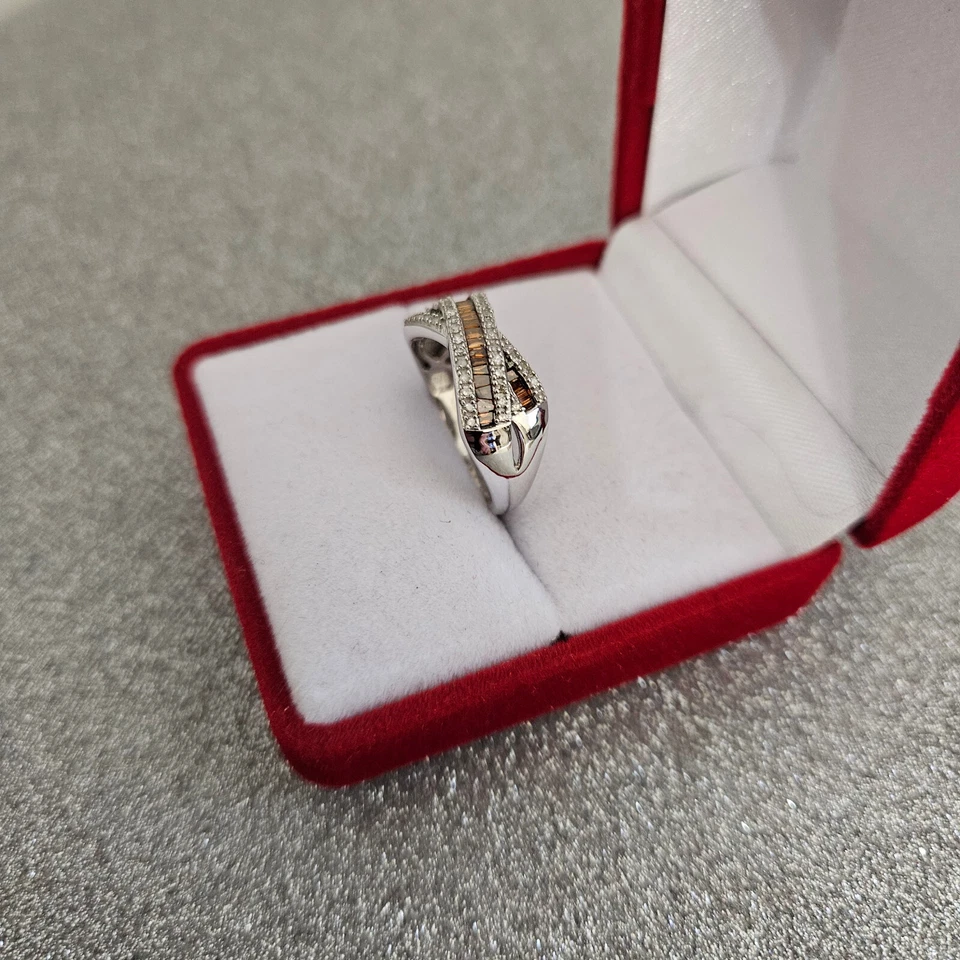 Red Diamond & White Diamond Ring in Platinum Over Sterling Silver 0.50 Ct — 第 2/4 张图片