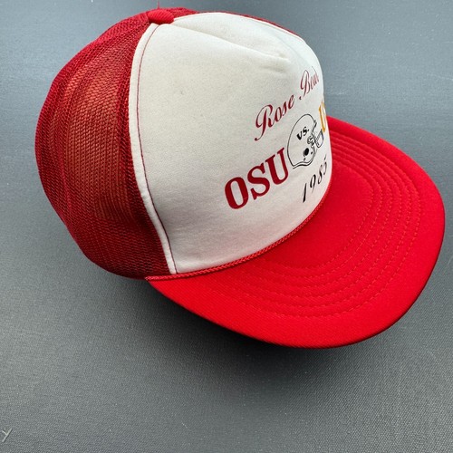Vintage 1985 Rose Bowl Mütze OSU vs USC Trucker Cap rot weiß Mesh Snapback NCAA - Bild 7 von 10