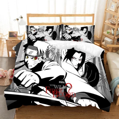 FANTASTIC QUILT Uchiha Itachi And Naruto Duvet Quilt Cover Set Pillowcase Double Single King S K