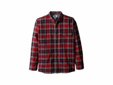 VISSLA Boy's L/S Flannel Shirt CENTRAL COAST - RED - Small - NWT 