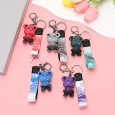Gradient star Bear keychain doll pendant PVC cartoon couple pendant chain