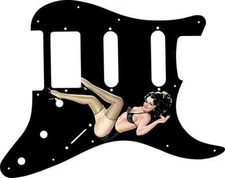 Stratocaster Pickguard Custom fit Fender SSH11 Hole Guitar Pin Up Kicking Legs B