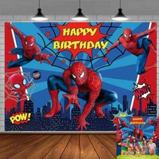 Spider Man Birthday Party Supplies Backdrop Banner Background for Boys Party