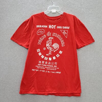 Sriracha Men T-Shirt 2XL Red Hot Chili Sauce Logo Graphic Crew Neck Tee READ