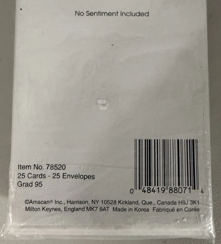 Vintage Amscan Inc "Many Thanks to You" Blank Thank you Cards 25/pack NIP Sealed - Image 3 of 4