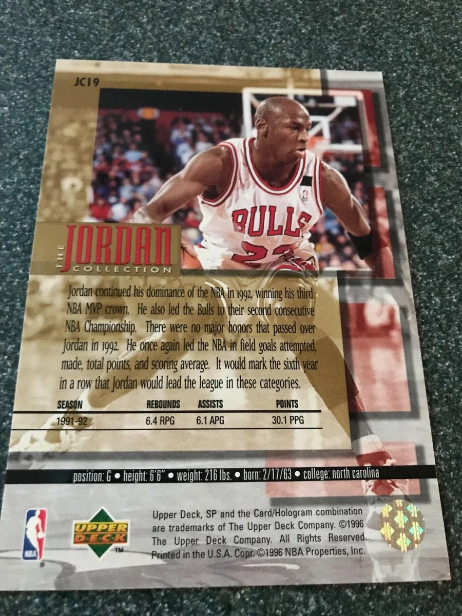 Michael Jordan Collection 1992 NBA MVP Card -- Upper Deck & SP | eBay