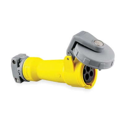 HUBBELL HBL320C4W WT Pn&Slv Connctr,20 A,IEC;Yellow,2Pl 5Z932