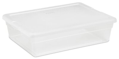 Sterilite 28 Qt Underbed Storage Box, Stackable Bin with Lid, Plastic Contain...