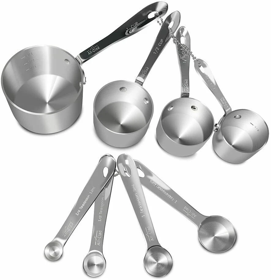 Nuevo Juego de 4 tazas y cucharas medidoras y 2 guantes para horno de acero inoxidable ALL-CLAD Foto 3 de 4