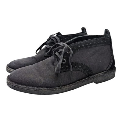 Levi's Stylish Black Canvas Chukka Boots Men's Size 9 Casual Lace-Up Ankle Shoes