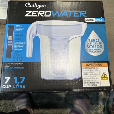 Culligan ZeroWater-5 Stage filtration-7 Cup With Filter- NEW