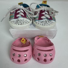 Build A Bear Shoes BAB Pink Sandals w Gems  Skechers Sneakers