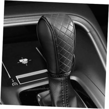 Car Gear Shift Cover, Shift Knob Cover, Breathable Leather Vehicle Gear Black