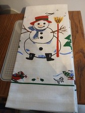 Vintage Pfaltzgraff Snow Village Fabric Kitch...