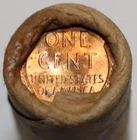 1958-D LINCOLN WHEAT CENT/ PENNIES BU ROLL IN TIGHT FEDERAL RESERVE BANK WRAP