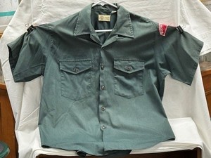 Vintage 60s BSA Boy Scouts of America Button Up Uniform Explorer Shirt - L