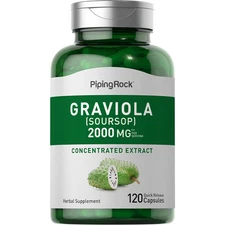 Graviola Capsules | 2000mg | 120 Count | Extract Supplement | by Piping Rock