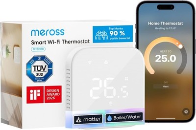 Smart Thermostat Wi-Fi Wall Heizungskontroller 240V 5W Weiß