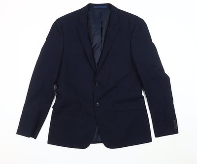Topman Herren Blazer Sakko Blau Regular Fit 40R