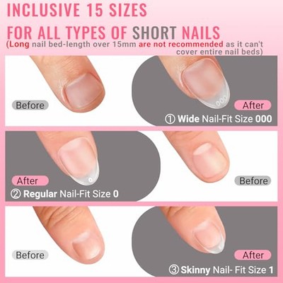 Extra Short Wide Fit Almond Nail Tips for Short Wider 07-Wide XS