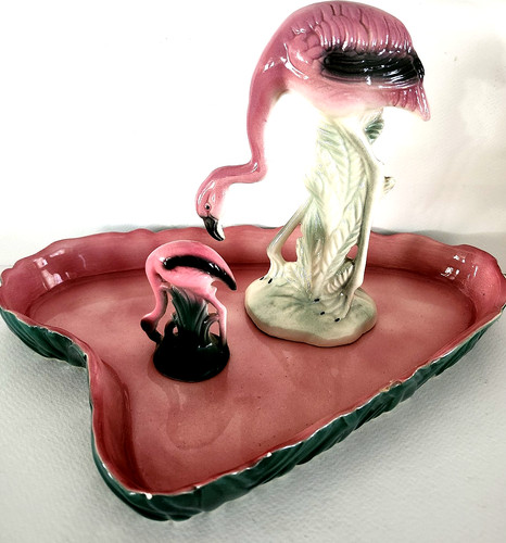 MCM Will George & Leftons 3 piece Flamingo Pair & Pond