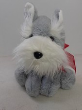 Gray White Schnauzer Terrier Puppy Dog 12" Plush Stuffed Animal Toy 925