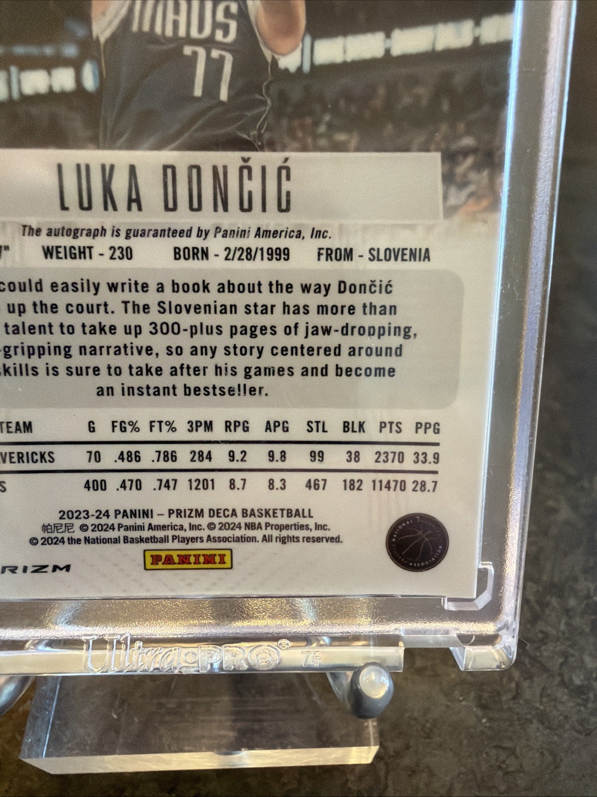 2023-24 Prizm Deca Luka Doncic On Card Auto FOTL Green Shimmer 4/15 🔥 Sealed view 13
