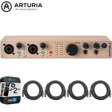 Arturia MiniFuse 4 USB-C Audio Interface, Champagne w/ 2 YR Warranty Bundle