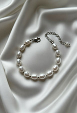 Bracciale di perle naturali, acciaio inox